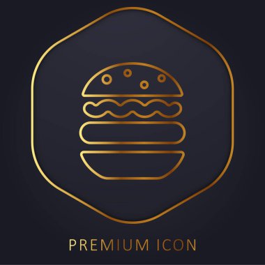 Big Hamburger golden line premium logo or icon clipart