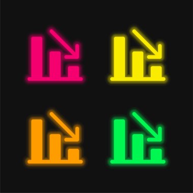 Analitik dört renk parlayan neon vektör simgesi
