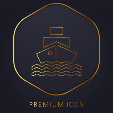 Tekne altın çizgisi prim logosu veya simgesi
