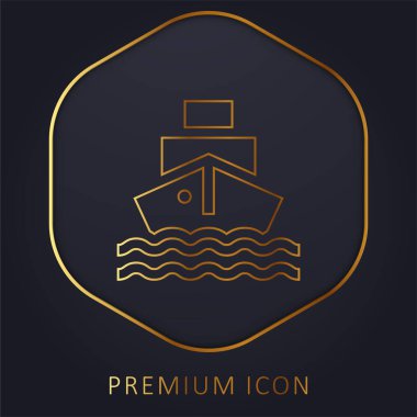 Boat golden line premium logo or icon clipart