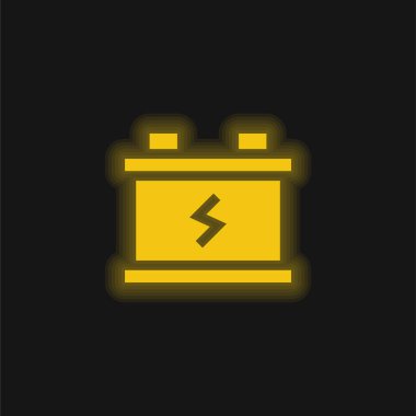 Pil sarısı parlak neon simgesi