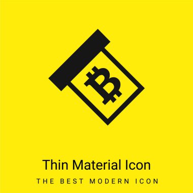 Bitcoin Withdraw Symbol minimal bright yellow material icon clipart