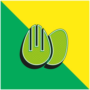 Badem yeşili ve sarı modern 3d vektör simgesi logosu