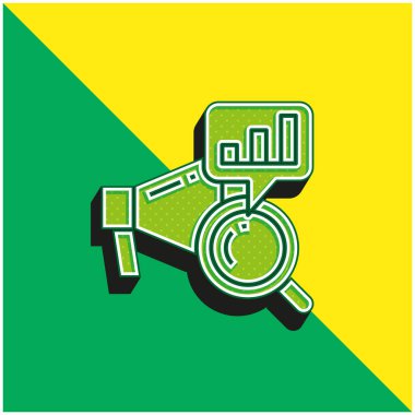 Analiz Yeşil ve Sarı 3D modern vektör simgesi logosu