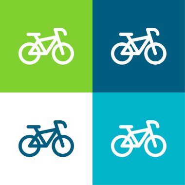 Motosiklet Düz 4 renk simgesi seti