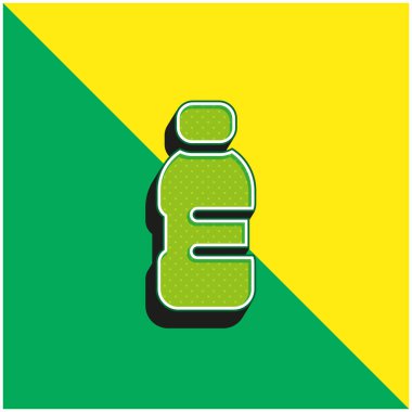 Şişe Yeşil ve Sarı Modern 3D vektör simgesi logosu