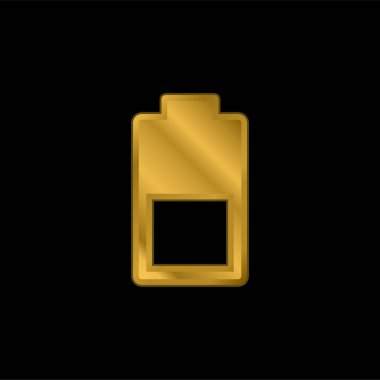 Pil altın kaplamalı metalik simge veya logo vektörü