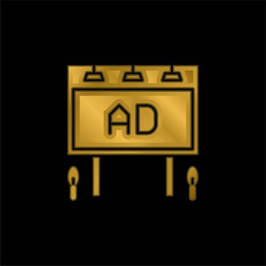 Billboard altın kaplama metalik simge veya logo vektörü