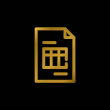 Büyük Fatura Altın Kaplama Metal Simge veya logo Vektörü