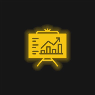 Analitik sarı parlak neon simgesi