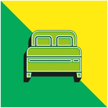 Yatak Yeşil ve Sarı Modern 3D vektör simgesi logosu