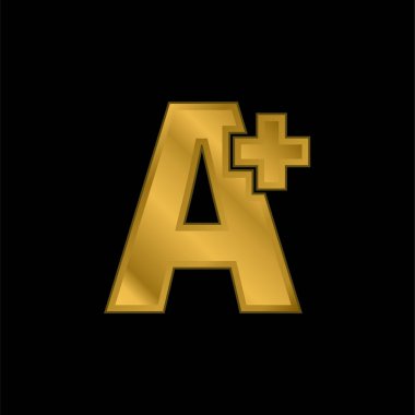 A Plus altın kaplama metalik simge veya logo vektörü
