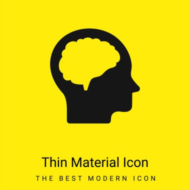 Brain And Head minimal bright yellow material icon clipart