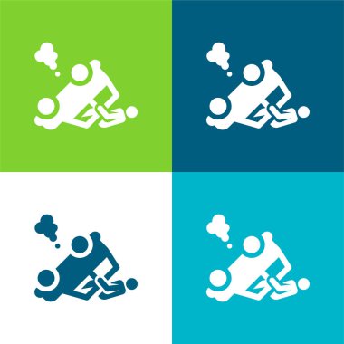 Kaza Düz 4 renk en küçük simge kümesi