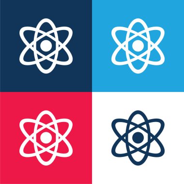 Atom mavi ve kırmızı dört renk en küçük simge kümesi