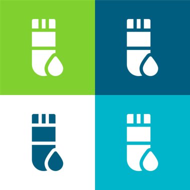 Kan Testi Düz 4 Renk en düşük simge kümesi