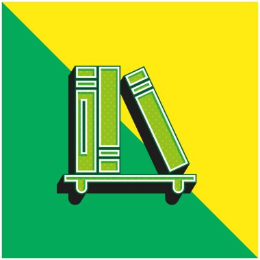 Kitap Yeşil ve Sarı modern 3D vektör simgesi logosu
