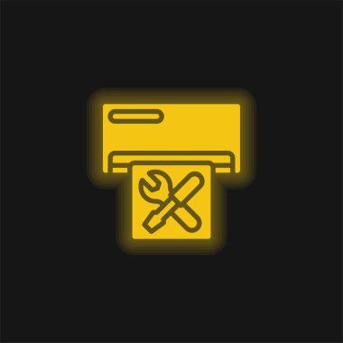 Klima Sarı parlak neon simgesi