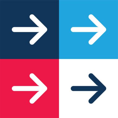 Oklar mavi ve kırmızı dört renk minimal simge kümesi