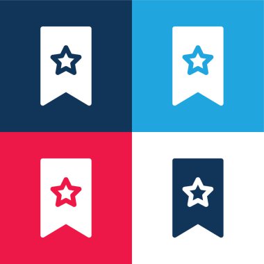 Yer imi mavi ve kırmızı dört renk en az simge kümesi