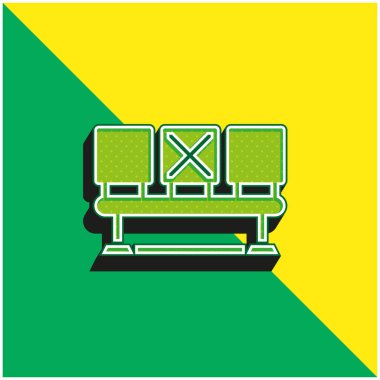 Yeşil benç ve sarı modern 3D vektör simgesi logosu