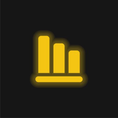 Bars Of Descending Graphic yellow glowing neon icon clipart