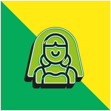 Gelin Yeşil ve Sarı Modern 3d vektör simgesi logosu