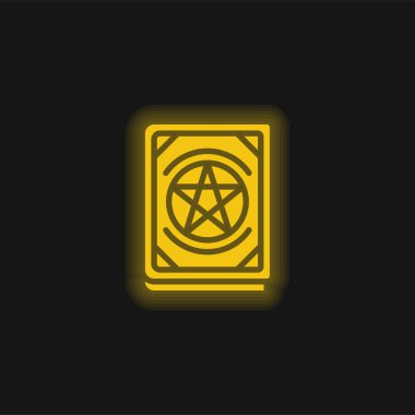 Kitap sarı parlak neon simgesi