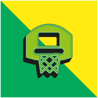 Basketbol Yeşil ve Sarı modern 3D vektör simgesi logosu