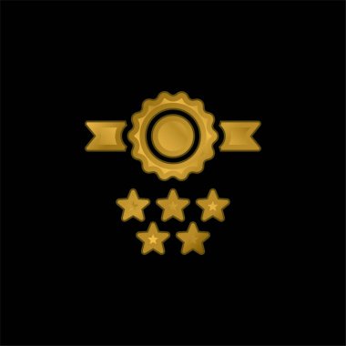 Rozet altın kaplama metalik simge veya logo vektörü
