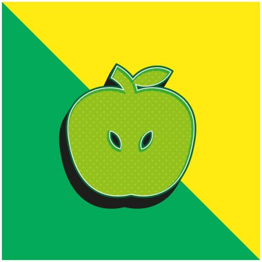 Apple Fruit Green ve sarı 3d vektör simgesi logosu