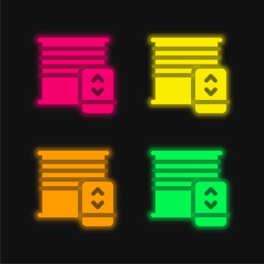 Dört renk parlayan neon vektör simgesini kör eder