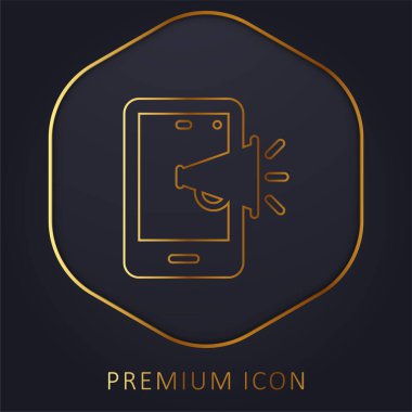 Altın çizgi prim logosu veya simgesi reklamı