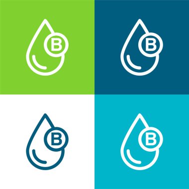 Kan grubu B Düz 4 Renk en düşük simge kümesi