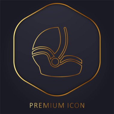 Bebek arabası koltuğu altın çizgili logo veya simge