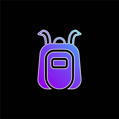 Sırt çantası mavi gradyan vektör simgesi