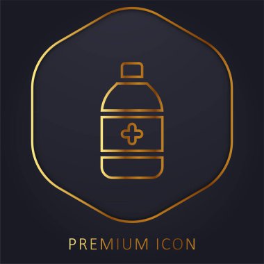 Alcohol golden line premium logo or icon clipart