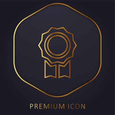 Rozet altın çizgi prim logosu veya simgesi