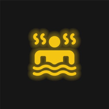 Banyo sarısı parlak neon simgesi