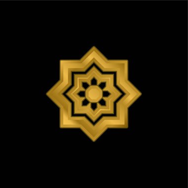 Arap Sanatı altın kaplamalı metalik simge veya logo vektörü