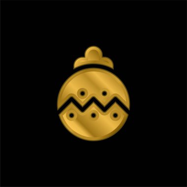 Bauble altın kaplama metalik simge veya logo vektörü