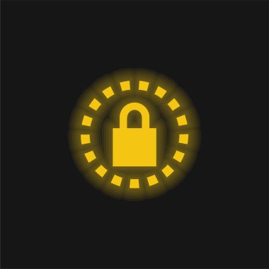 Alarm Saati Güvenliği Sarı Parlak Neon simgesi