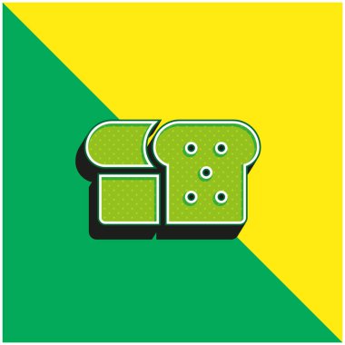 Ekmek Yeşil ve Sarı Modern 3d vektör simgesi logosu
