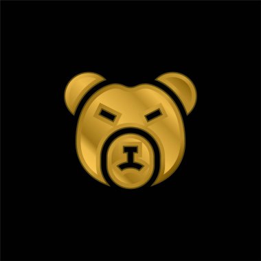 Ayı Pazarı altın kaplama metalik simge veya logo vektörü