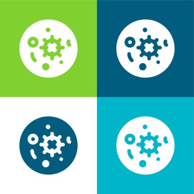 Kan Testi Düz 4 Renk en düşük simge kümesi