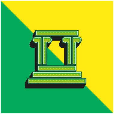 Arch Green ve sarı modern 3d vektör simgesi logosu