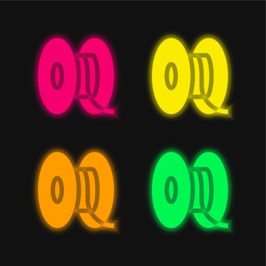 3d dört renk parlayan neon vektör simgesi