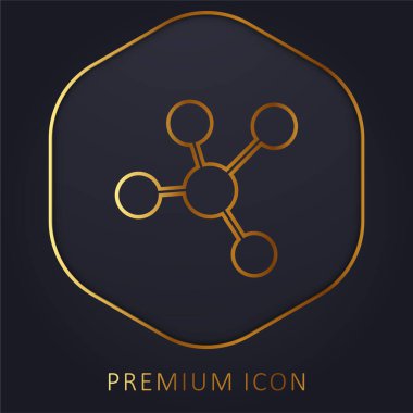 Atom altın çizgisi prim logosu veya simgesi