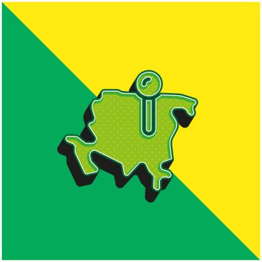 Asya Yeşil ve Sarı modern 3d vektör simgesi logosu