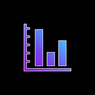 Bars Graphic Of Business Stats blue gradient vector icon clipart